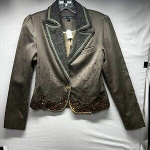 True Meaning Sequin Velvet tweed Blazer Sz 4